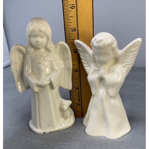 Vintage Ceramic Angel Figurines Set of 2 - Picture 4 of 6